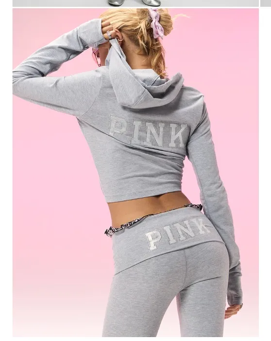 Heather Grey Bling Flare Leggings