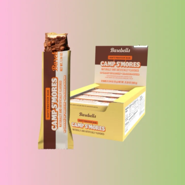 Barebells Protein Bar – Camp S'mores | 16g Protein, No Added Sugar, Chocolate, Marshmallow & Cracker Flavor, Soft Texture, 12 Count - Camp S'Mores - 12 Count (Pack of 1)