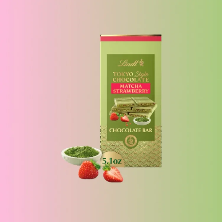 Lindt Tokyo Style Matcha Strawberry White Chocolate Candy Bar, 5.1 oz.