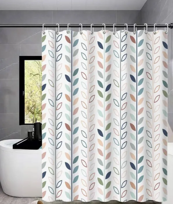 Digital Printed Waterproof Antibacterial Shower Curtain Home Bathroom