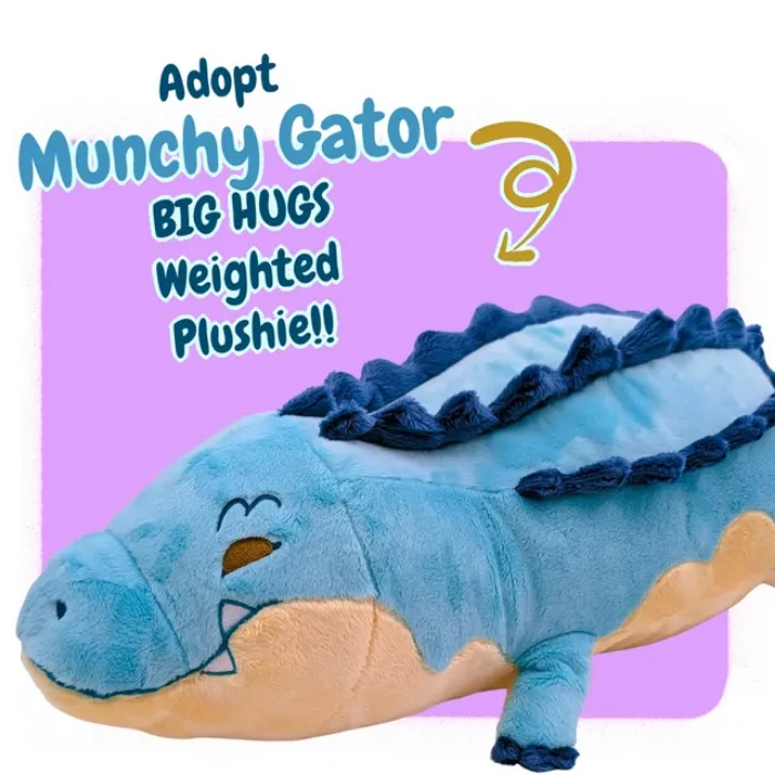 Munchy Gator BIG HUGS Weighted Plushie