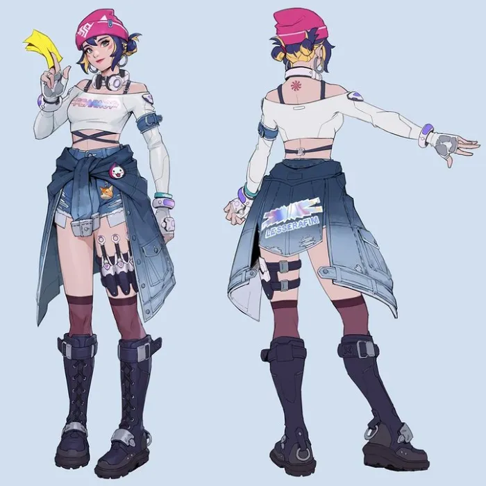 Kiriko LE Sserafim Cosplay - Overwatch 2 - Thrifted/Custom Made