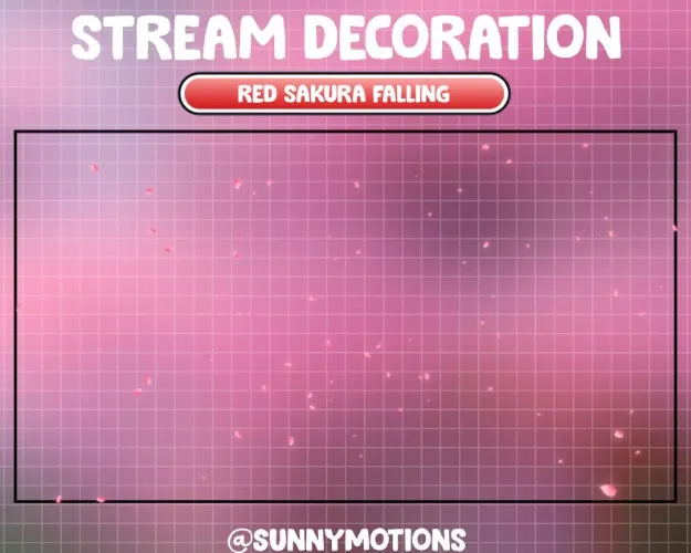 Animated Stream Decoration / Cozy Theme / Red Sakura Cherry Blossom Falling / Magical Spring / Spirit Flower Petal / Kawaii Twitch Overlay