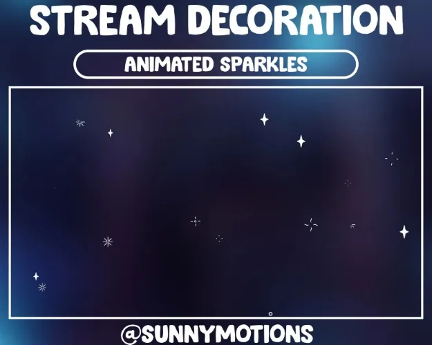 Animated Stream Decoration Glossy Sparkles / Star In Night Sky / Flair Light / Kawaii Twitch Overlay / Twinkle Effect Natural Add-on Stream
