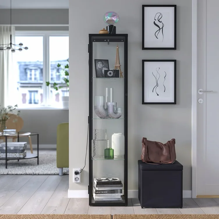 [APARTMENT] BLÅLIDEN Vitrina, negro, 35x32x151 cm
