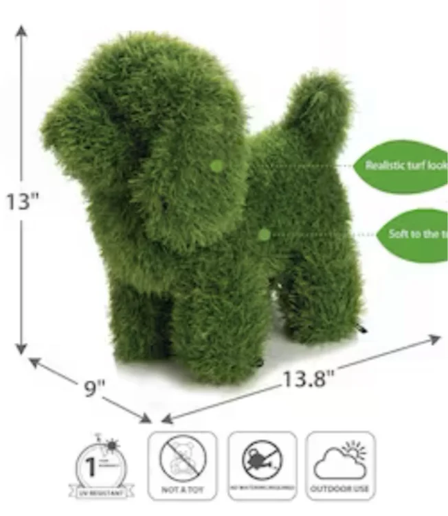 Garden Puppy 13-in H x 9.1-in W Green Dog Garden Statue PLU-21008 at Lowes.com