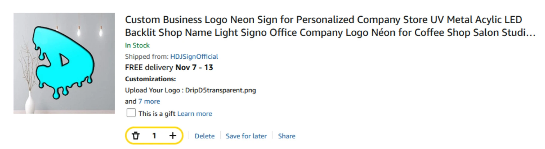 Custom Business Logo Neon Sign for Personalized