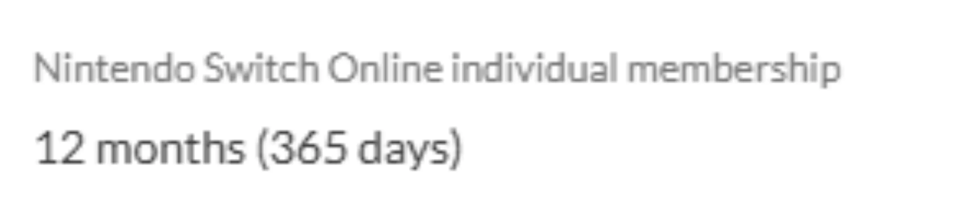 Nintendo Switch Online individual membership - 12 months