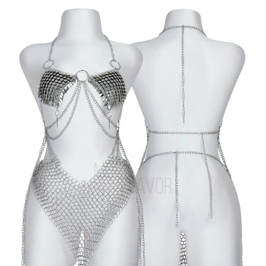 Iron Maiden Moeflavor chainmail lingerie top & bottom set
