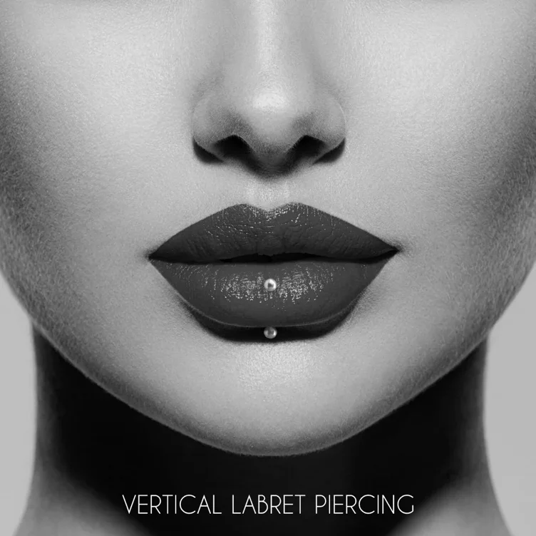 Vertical Labret Re-Piercing