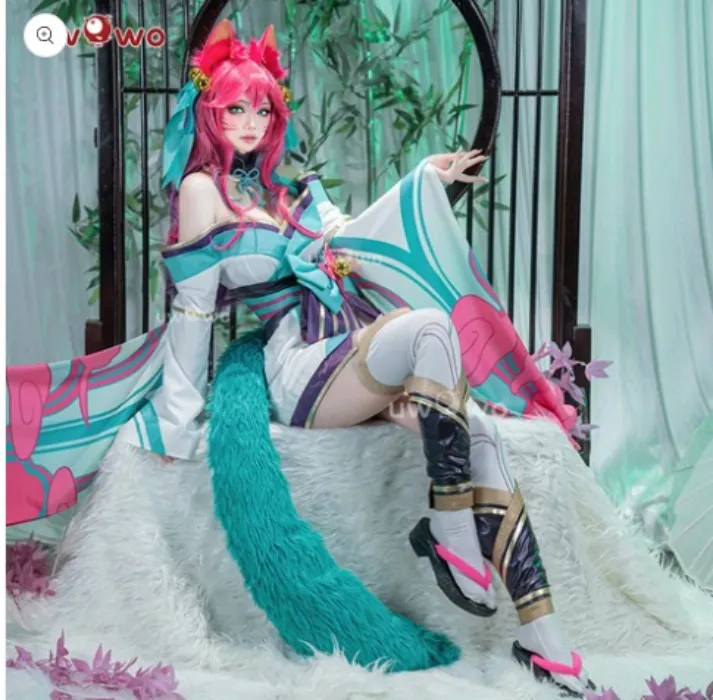 INSTOCK S-3XL Uwowo LOL Spirit Blossom ASU The Nine-Tailed Fox Halloween Cosplay Costume | 【In Stock】S