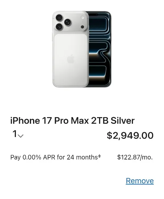 Iph♡ne 17 Pro max 2TB