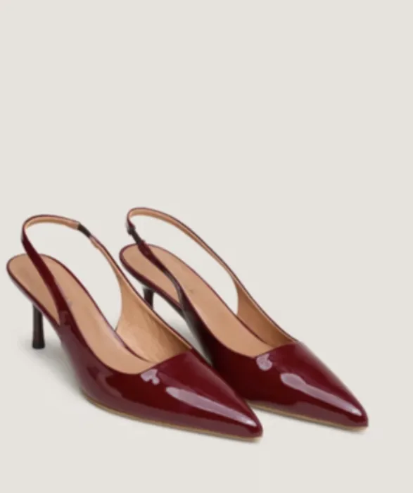 ♚ (21) BURGUNDY SLINGBACKS