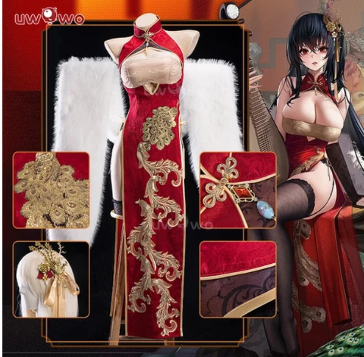 INSTOCK Uwowo Azur Lane Cheshire New Year Cheongsam Cosplay Costume - 【In Stock】S