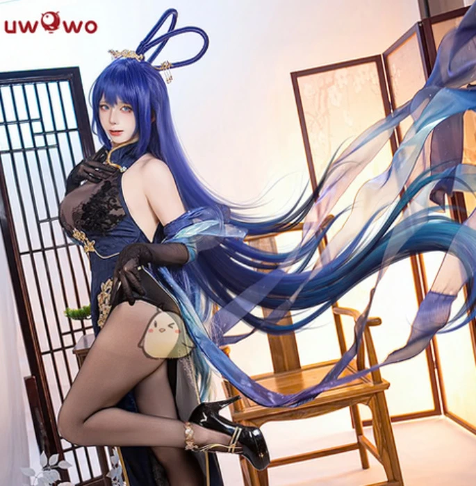 [Last Batch] INSTOCK Uwowo Azur Lane New Jersey Dancing in the Moonlight Gown Boudoir Cosplay Costume - Dress: S