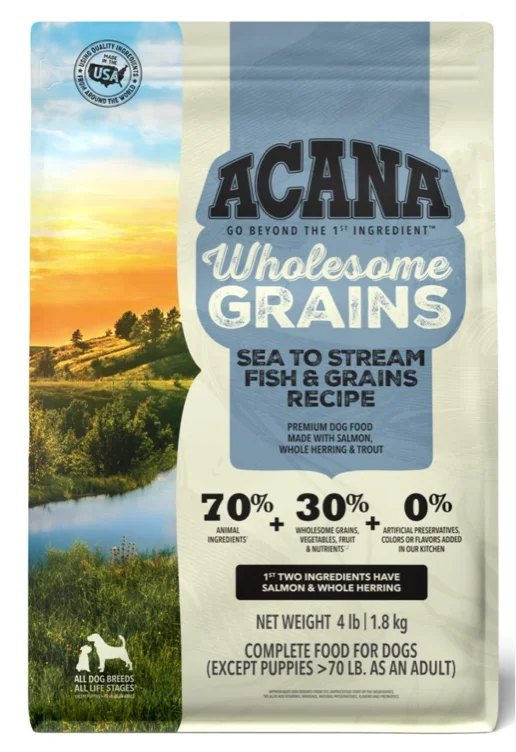 ACANA Sea to Stream Saltwater Fish Wholesome Grains Dry Dog Food, 22.5-lb bag