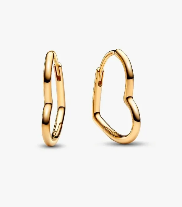 Asymmetrical Heart Hoop Earrings