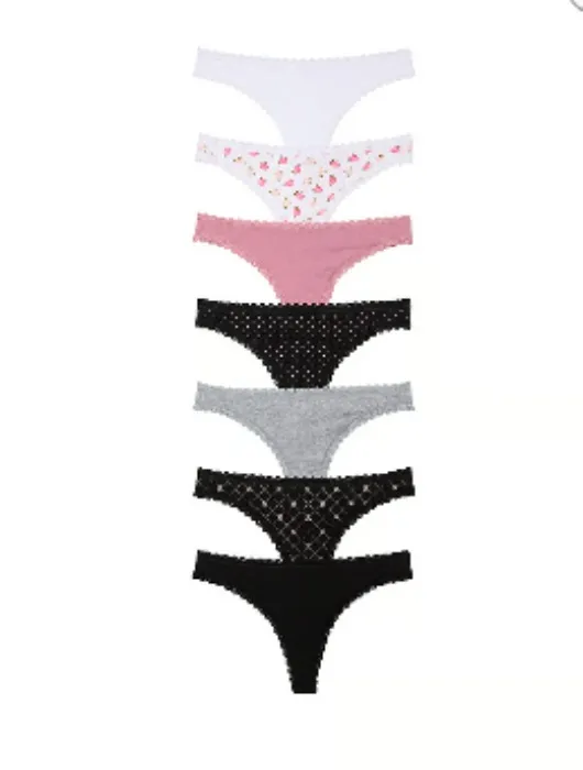 7-Pack Lace-Trim Thong Panties