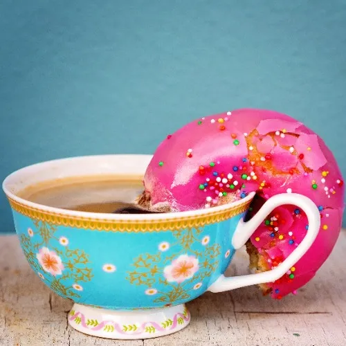Good morning coffee + doughnut