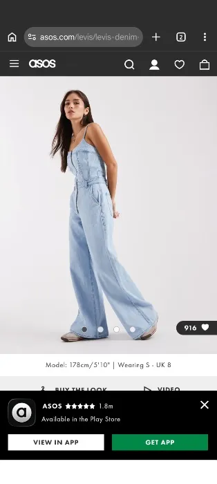 Levi's denim bustier wide leg jumpsuit in light wash blue