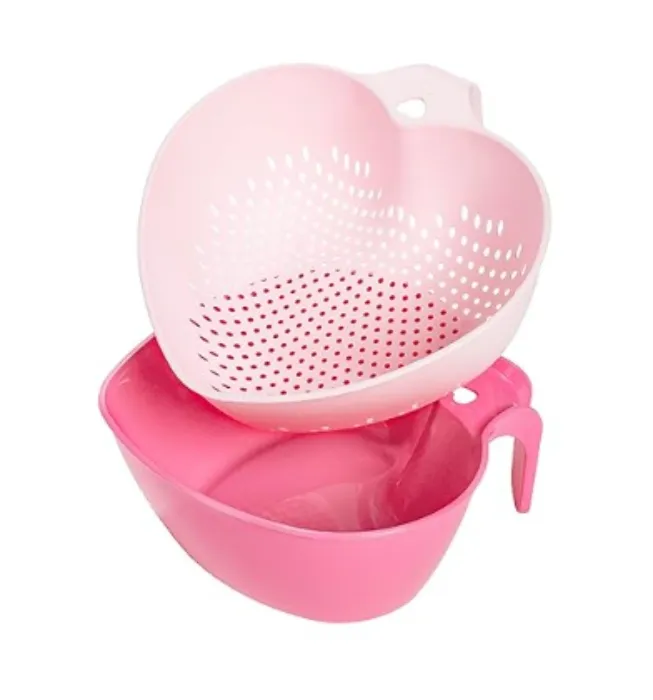 Heart Bowl & Colander Set, Nesting 2-Piece Design with 3-Quart Capacity