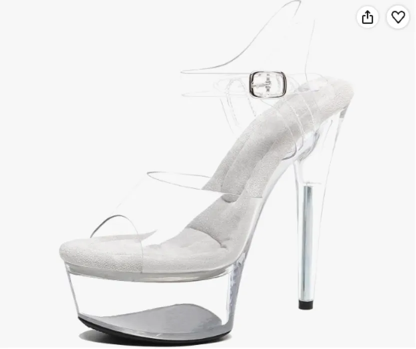 Clear Platform High Heels Ankle-Strap Heels