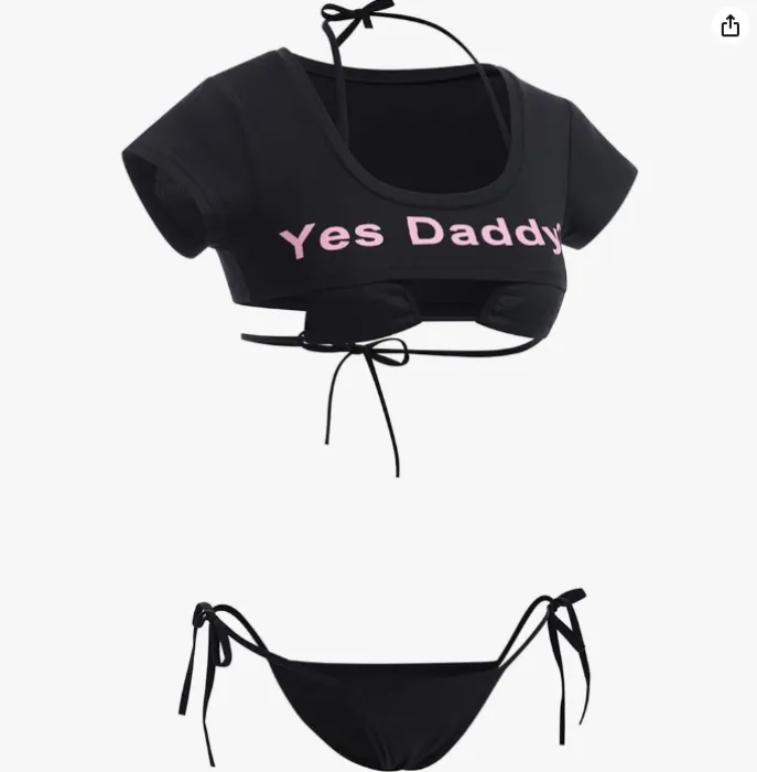 Women Cute Kawaii Striped Bikini Lingerie