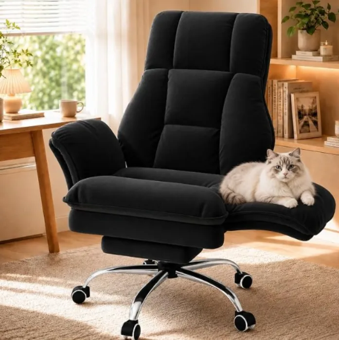 Desk Chair, for Pets & Cross-Legged Sitting, Wide Seat Reclining