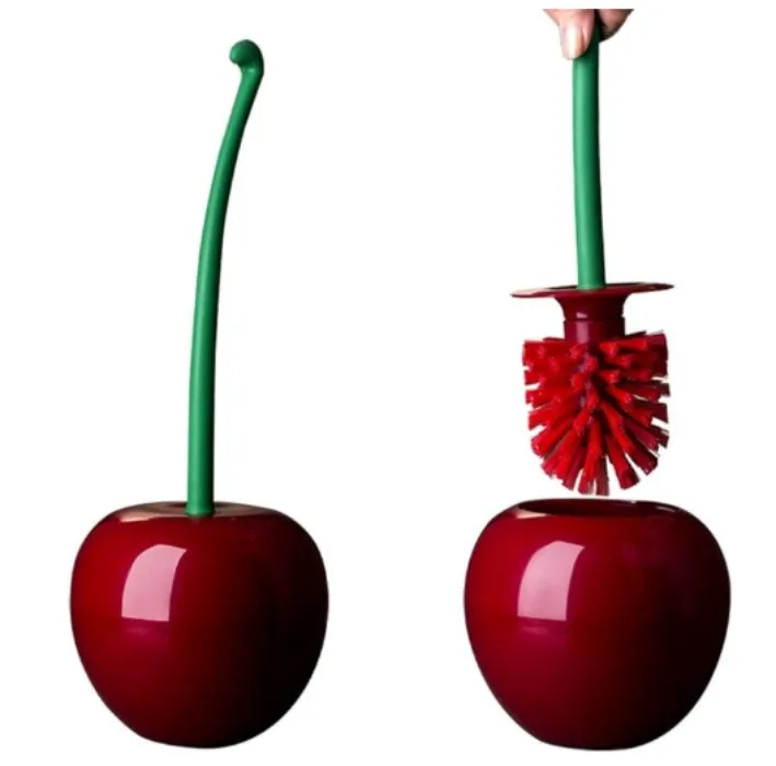 Toilet Brush and Holder Set, Cherry Toilet Brush Set