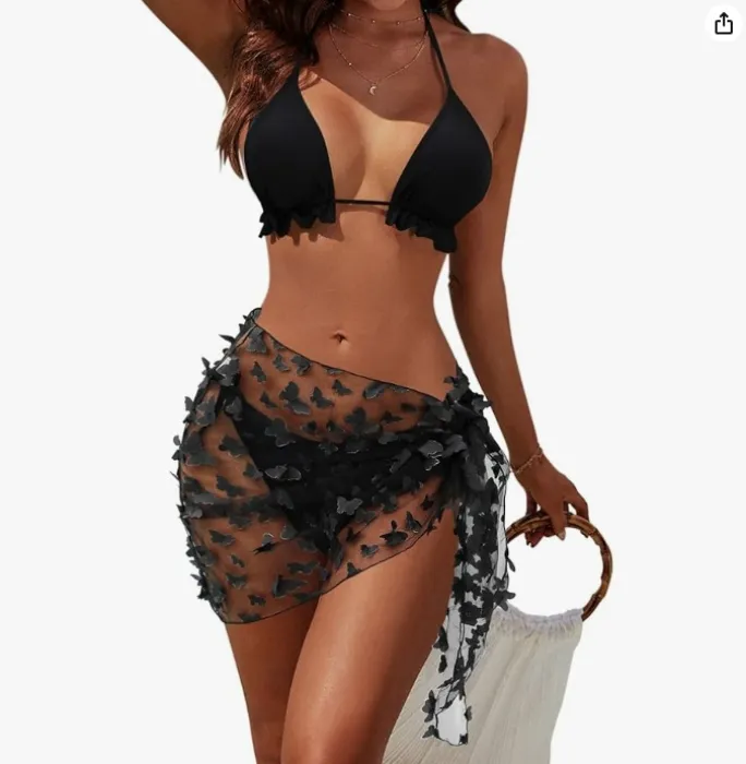 Blooming Jelly Womens 3 Piece Swimsuits Triangle Halter