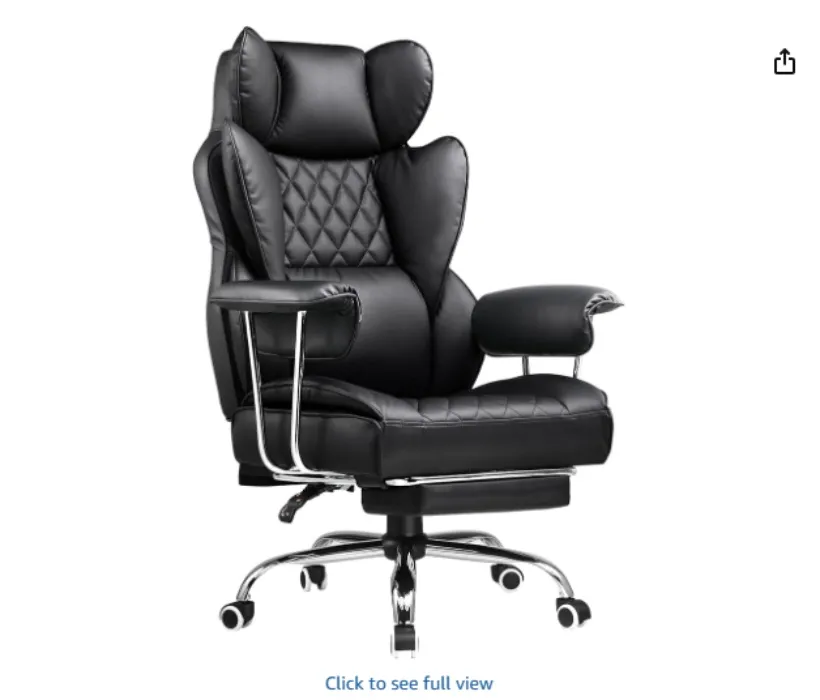 ig and Tall Office Chair, High Back Leather Gaming Chair with Footrest