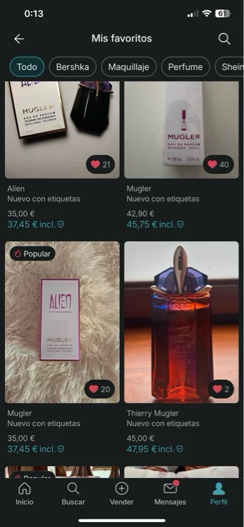 Perfume alien mugler 