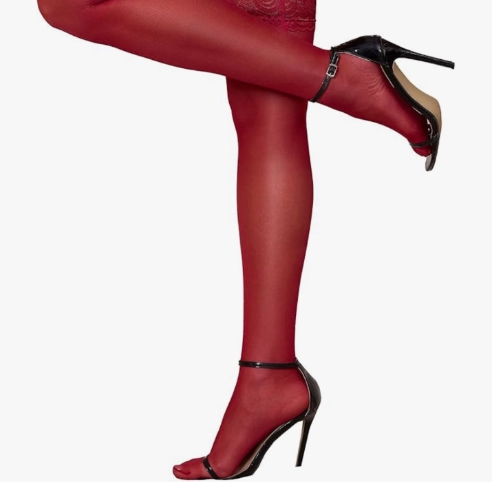 Thigh high stockings (wine red)