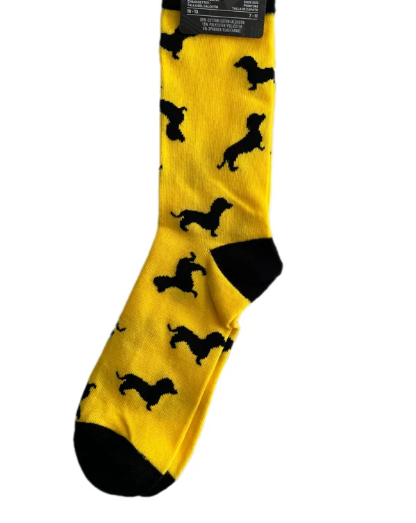 Yellow with dogs socks