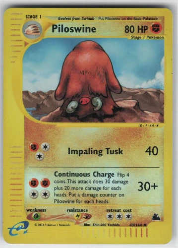 Piloswine 43/144 Skyridge Uncommon Reverse Holo LP Pokémon TCG