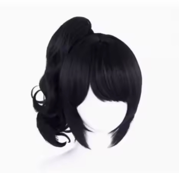 Black cosplay wig Lolita ponytail 