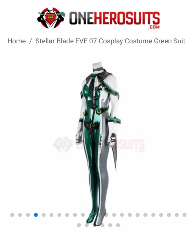 Stellar Blade EVE 07 Cosplay Costume Green Suit