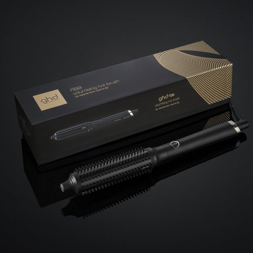 GHD - Rise Professional Hot Brush (Black) - Electric volume brush - All hair types - 2x more volume* from root to tip, soft and shiny hair