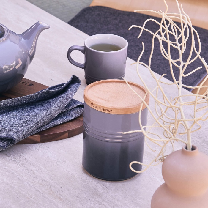 Le Creuset Medium Pottery Storage Jar with Wooden Lid