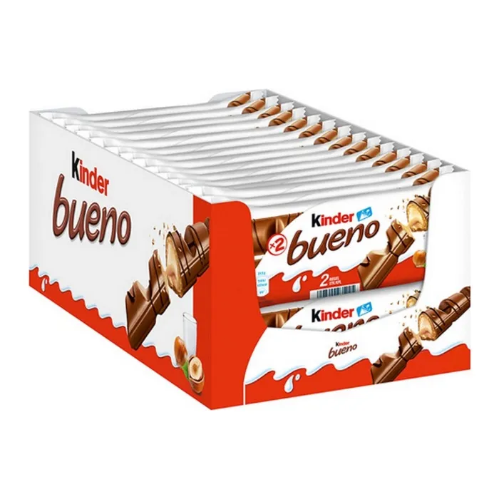 Kinder Bueno, 30 Two Count Packs, Milk Chocolate and Hazelnut Cream
