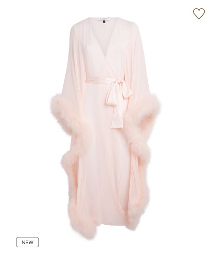 GILDA & PEARL Silk-Ostrich Feather Taylor Long Robe