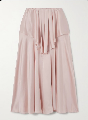 CHLOÉ Layered silk-satin midi skirt