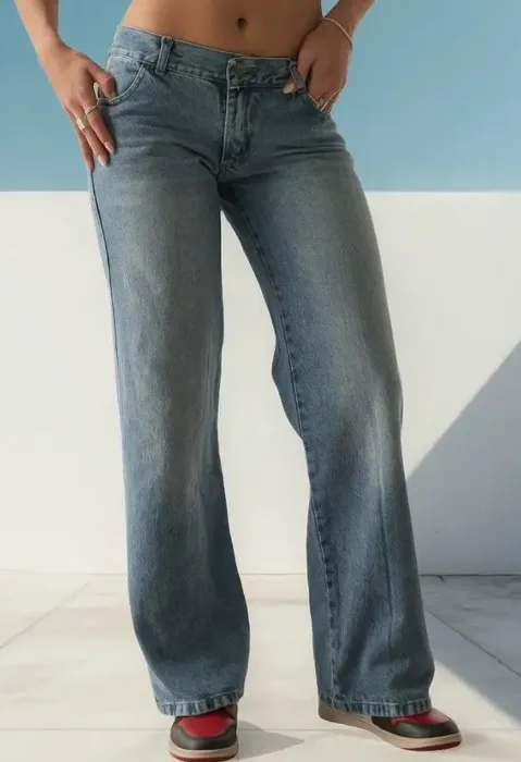 High-Waisted Blue Jeans