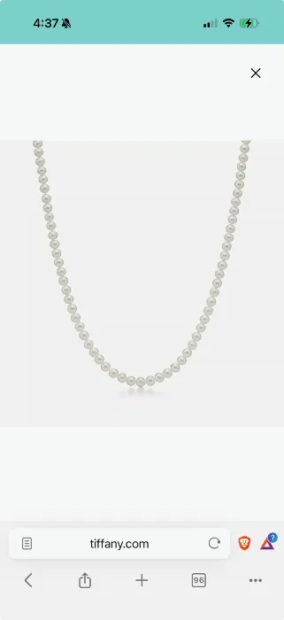 Tiffany Ziegfeld Collection Pearl Necklace with a Silver Clasp, 6-7 mm