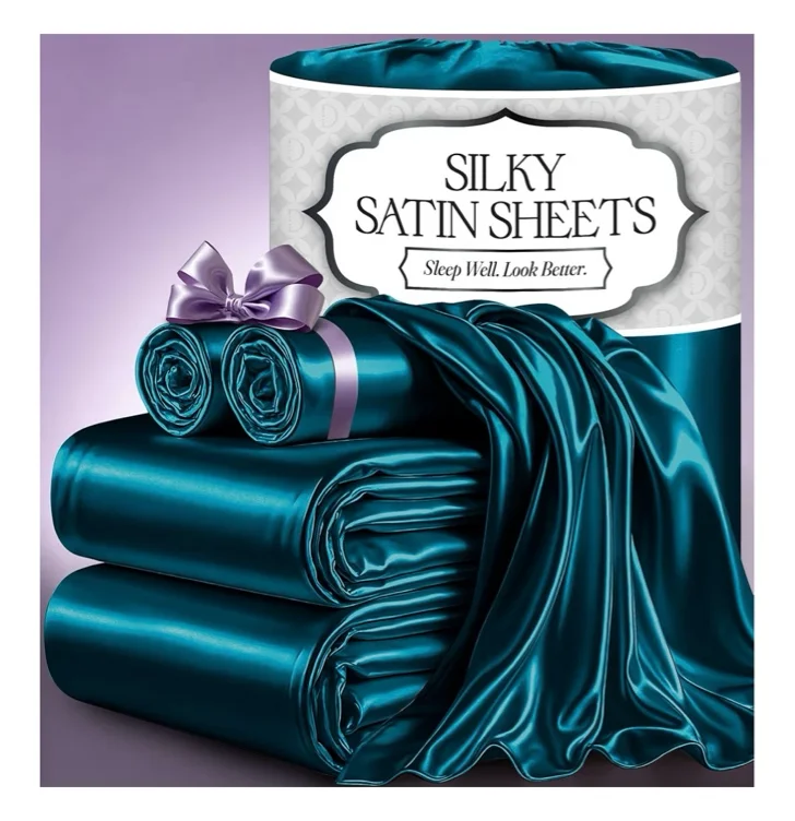Teal satin sheets