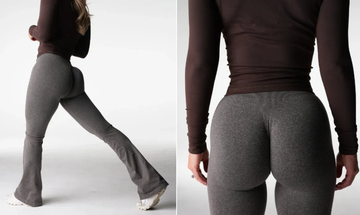 NVGTN Flare Leggings - Grey Cold Brew (Iconic Seamless)