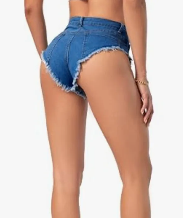 Denim boo.ty shorts (really short)