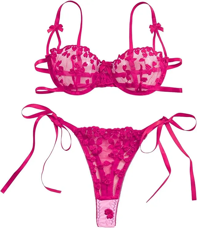 Heart & Bow Lingerie - Bra+thon.g (pink)