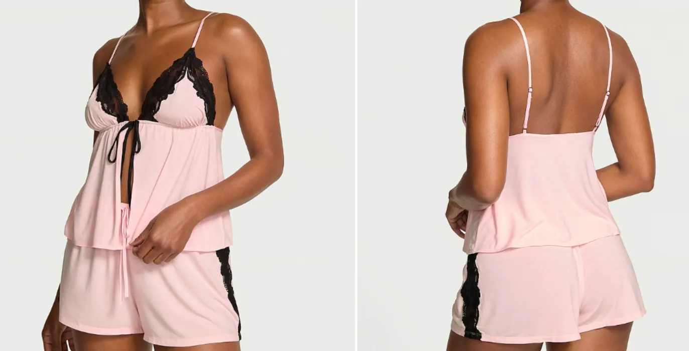 Victoria's Secret - SoSoft Modal Lace-Trim Flyaway Cami Set
