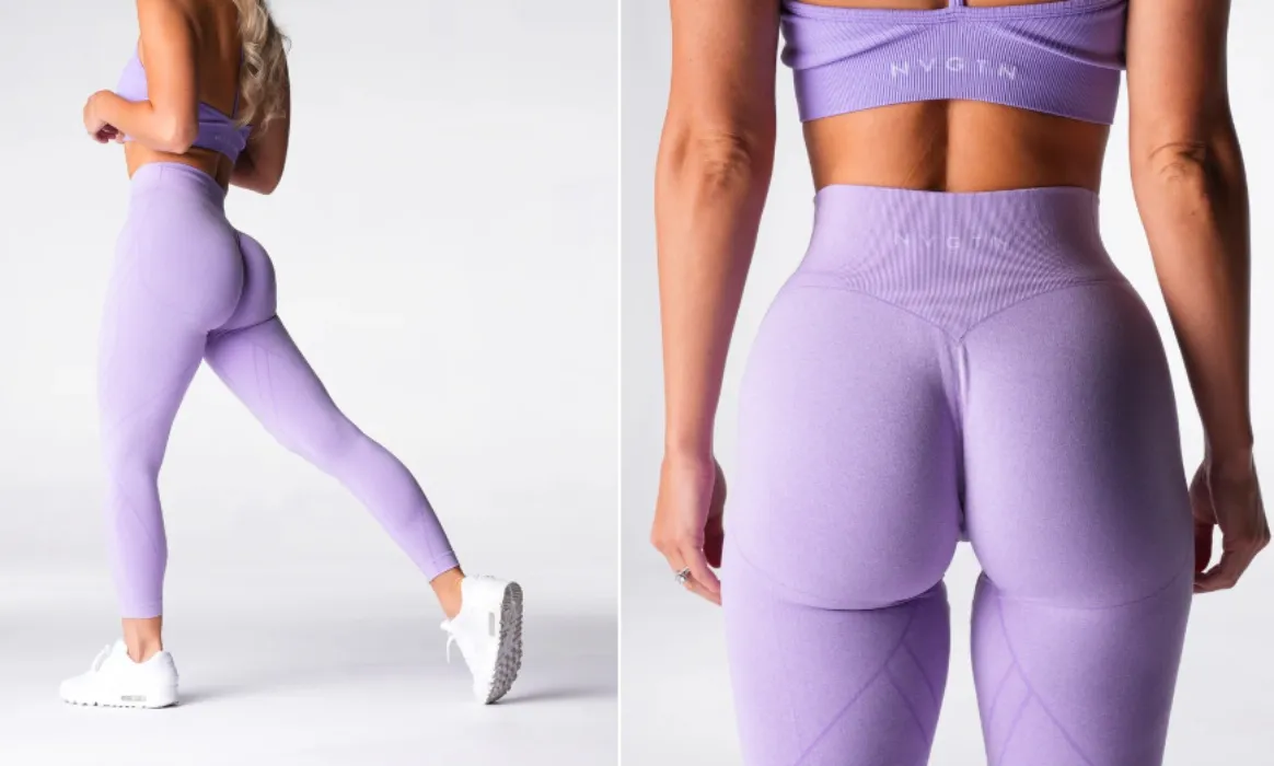 NVGTN Leggings - Lilac (Geo Seamless)
